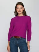 Blouson 3/4 Sleeve w/ Crochet Edging in Hollyhock