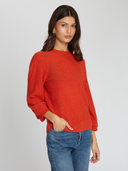 Blouson 3/4 Sleeve w/ Crochet Edging in Paprika