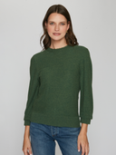 Blouson 3/4 Sleeve w/ Crochet Edging in Pickle