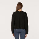 Rib Open Front Shrug in Black