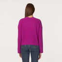 Rib Open Front Shrug in Hollyhock