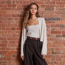 Rib Open Front Shrug in Mojave