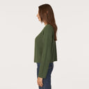 Rib Open Front Shrug in Pickle