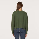 Rib Open Front Shrug in Pickle