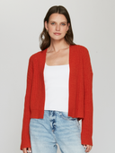Rib Open Front Shrug in Paprika