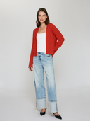 Rib Open Front Shrug in Paprika