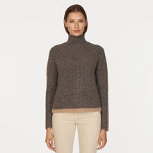 Load image into Gallery viewer, Tipped Tweed Mock w/ Rib Raglan Detail
