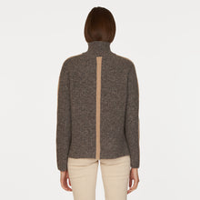 Load image into Gallery viewer, Tipped Tweed Mock w/ Rib Raglan Detail