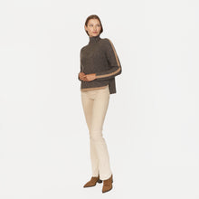 Load image into Gallery viewer, Tipped Tweed Mock w/ Rib Raglan Detail