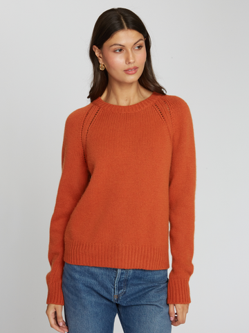 Relaxed Open Raglan Crew in Henna | Autumn Cashmere | RH13446