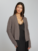 Rib Open Front Shrug in Mulch | Autumn Cashmere | RT13429