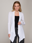 Women's Rib Drape Cardigan in Bleach White | Autumn Cashmere | NF6514