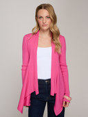 Women's Rib Drape Cardigan in Shocking Pink | Autumn Cashmere | NF6514