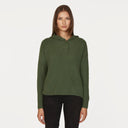 Boxy Shaker Fringe Hoodie W/ Snaps in Pickle