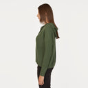 Boxy Shaker Fringe Hoodie W/ Snaps in Pickle