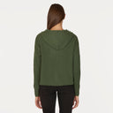 Boxy Shaker Fringe Hoodie W/ Snaps in Pickle