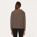 Boxy Shaker Fringe Hoodie W/ Snaps in Mulch