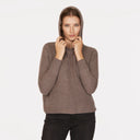 Boxy Shaker Fringe Hoodie W/ Snaps in Mulch