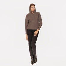 Load image into Gallery viewer, Boxy Shaker Fringe Hoodie w/ Snaps in Mulch