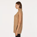 Chunky Cable Sleeveless Tunic in Camel