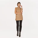 Chunky Cable Sleeveless Tunic in Camel