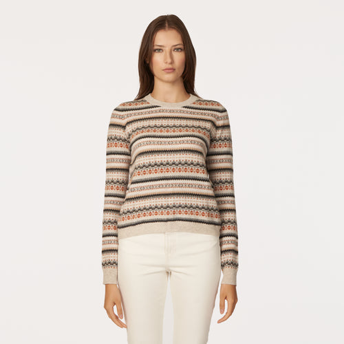 Fair Isle Crew in Neutral Combo