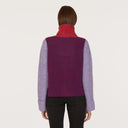 Tweed Color Block Turtleneck in Blazer/Hyacinth