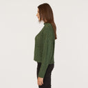 Blouson Sleeve Cable Crew in Pickle