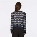 Pointelle Wavy Stripe Crew in Galaxy