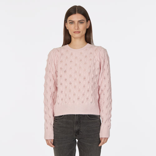 Puff Sleeve Stitch Crew