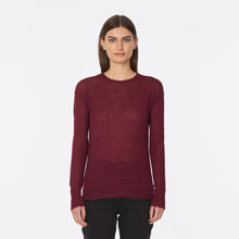 Load image into Gallery viewer, Distressed Sheer Crew in black