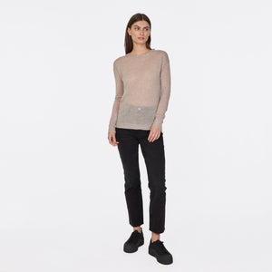 Distressed Sheer Crew in Pita