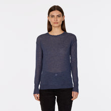 Load image into Gallery viewer, Distressed Sheer Crew in Overalls