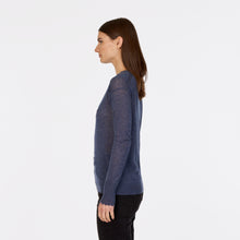 Load image into Gallery viewer, Distressed Sheer Crew in Overalls