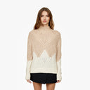 Two Tone Diamond Sweater in Frost/Chanterelle