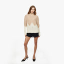 Two Tone Diamond Sweater in Frost/Chanterelle