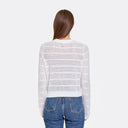 Mesh Stitch Crew in White