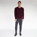 Basic V-Neck in Lava Burgundy