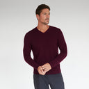 Basic V-Neck in Lava Burgundy