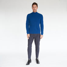 Load image into Gallery viewer, Mock Neck with Shaker Stitch in Electric Pale Blue