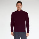 Mock Neck with Shaker Stitch in Lava Burgundy