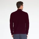 Mock Neck with Shaker Stitch in Lava Burgundy