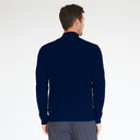 Mock Neck with Shaker Stitch in Navy