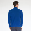 Mock Neck with Shaker Stitch in Electric Pale Blue