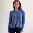 Distressed Scallop Shaker in Overalls