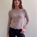 Crew W/ Scallop Edge in Sandalwood