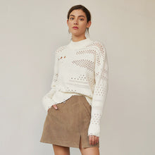 Load image into Gallery viewer, Distressed Mock in Ivory