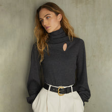 Load image into Gallery viewer, Juliette Sleeve Keyhole Turtleneck