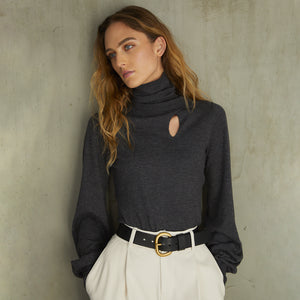 Juliette Sleeve Keyhole Turtleneck