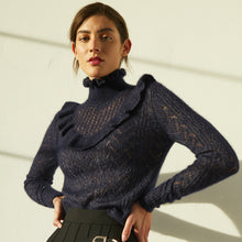 Load image into Gallery viewer, Victorian Pointelle Yoke Mock Neck